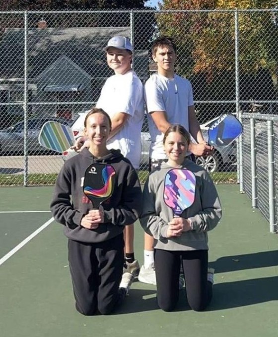 (clockwise from top left) Tristen Ostrom, Aiden Hoey, Macy Schilll, Livi Drewieski, at Legion Park 