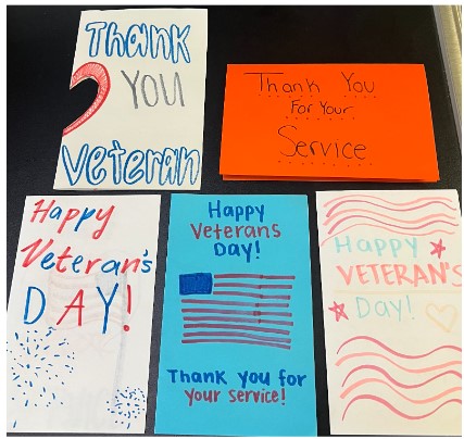 Key Club cards help make the day for local vets